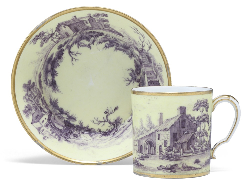 セーブル イエロー地 ピュスカラー風景図C/S