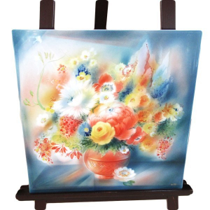 【即納商品】マイセン 陶版（プラーク） 花瓶の花 50x50cm 932099-9m016