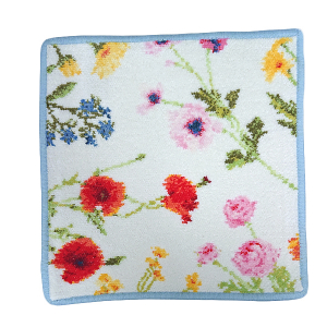 【即納商品】フェイラー ウォッシュタオル FLower Meadow ブルー 25x25cm