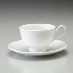【即納商品】ミヤオ アミューズホワイト フッテッドコーヒーカップ&ソーサー BA200-870-205