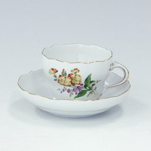 【即納商品】マイセン 二つ花 コーヒーカップ&ソーサー 040110-00582a