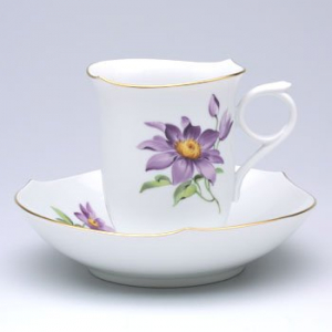 【即納商品】マイセン フラワー コーヒーカップ&ソーサー 039210-28582Clematis