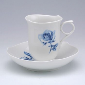 【即納商品】マイセン 青いバラAquatinta-Rose コーヒーカップ&ソーサー 750501-28582