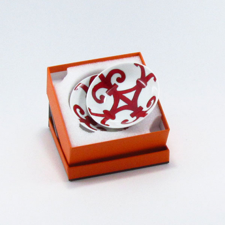 【倉庫取り寄せ商品】エルメス（HERMES） ガダルキヴィール 小皿（醤油皿）10cmペアセット 11086P