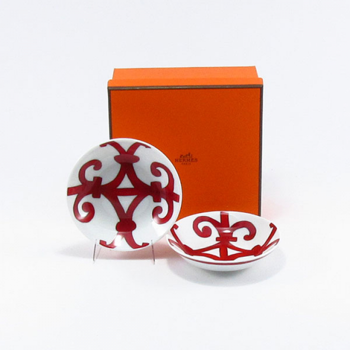 【店舗取り寄せ商品】エルメス（HERMES） ガダルキヴィール 小皿（醤油皿）10cmペアセット 11086P